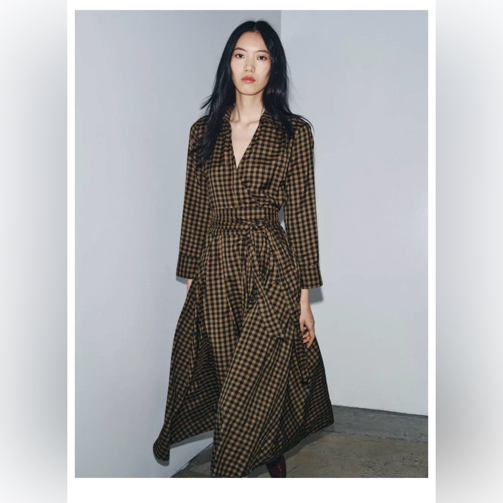 ZW COLLECTION PLAID SHIRT DRESS